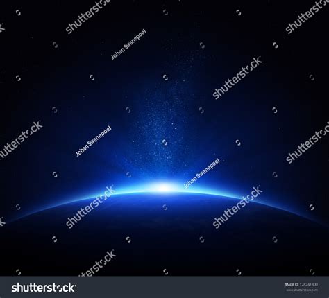 Earth - Sunrise In Deep Blue Space Stock Photo 128241800 : Shutterstock