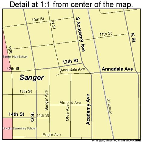 Sanger California Street Map 0667056