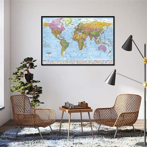 Poster World Map - Flags | Wall Art | 3+1 FREE | UKposters