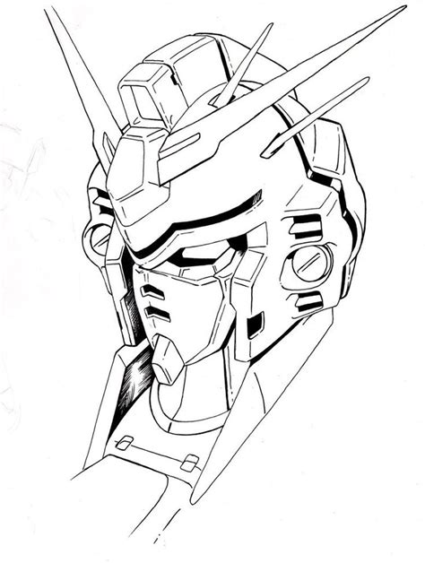 Gundam GP03 Head Lineart | Gundam, Gundam art, Gundam head