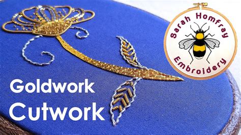 Cutwork & finished piece. Goldwork embroidery for beginners. Flosstube ...