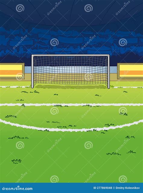 Cartoon Football Soccer Stadium Stock Background Stock Illustration - Illustration of football ...