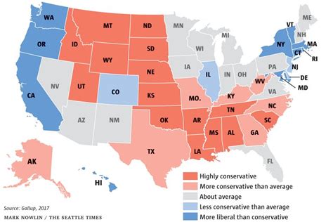 Conservative States Map | World Map Gray