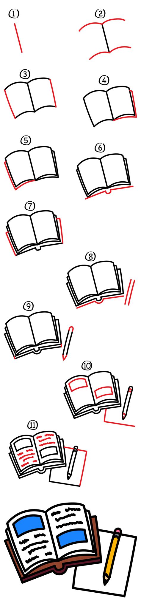 How To Draw A Book And Pencil - Art For Kids Hub