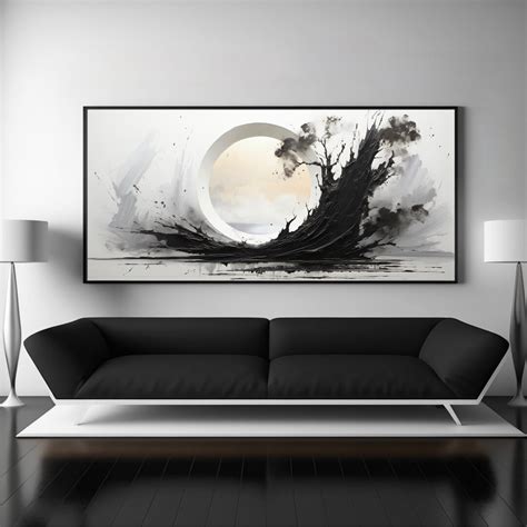 Enso Zen Circle Wall Art Abstract Black and White Modern Art Home Decor ...