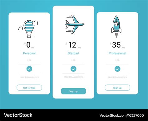 Price table template design Royalty Free Vector Image