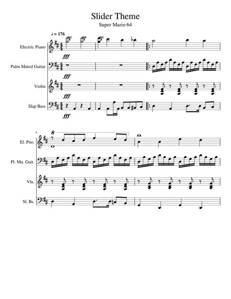 Super Mario 64 OST - Slider sheet music for Piano, Violin, Guitar, Bass download free in PDF or MIDI