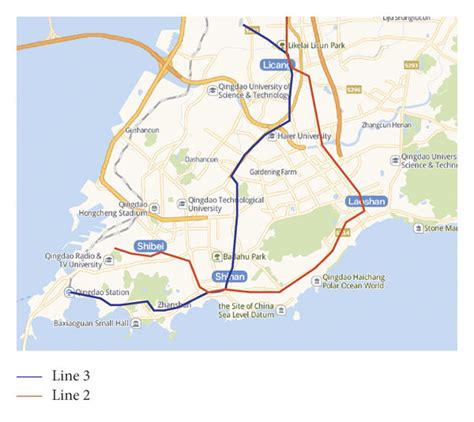 Qingdao metro lines 2 and 3 plane map. | Download Scientific Diagram