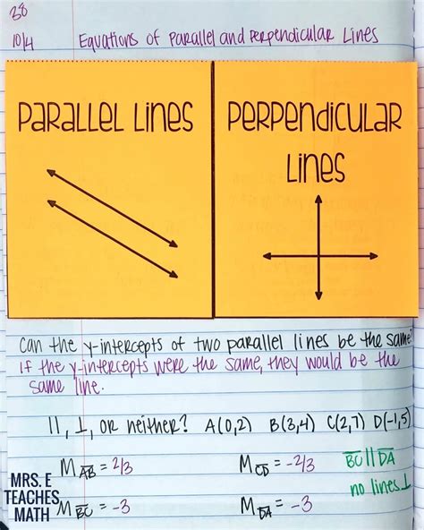 Parallel And Perpendicular Lines Worksheet Answer Key