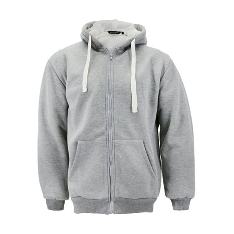 North Pole - Men's Heavyweight Thermal Zip Up Hoodie Warm Sherpa Lined ...