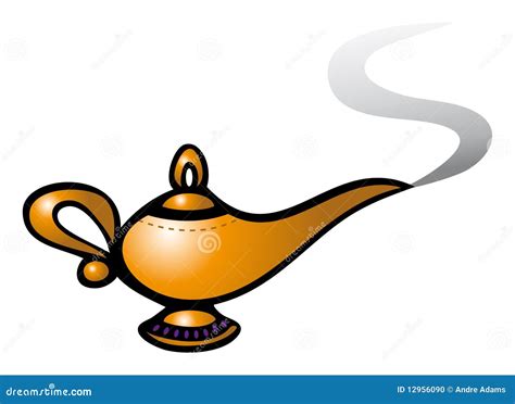 Magic Genie From A Lamp Ready To Fulfill Wishes Sales 50% Off Vector Illustration ...