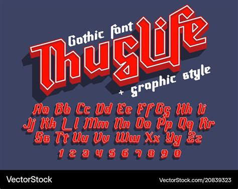 Thug life - decorative font with graphic style Vector Image