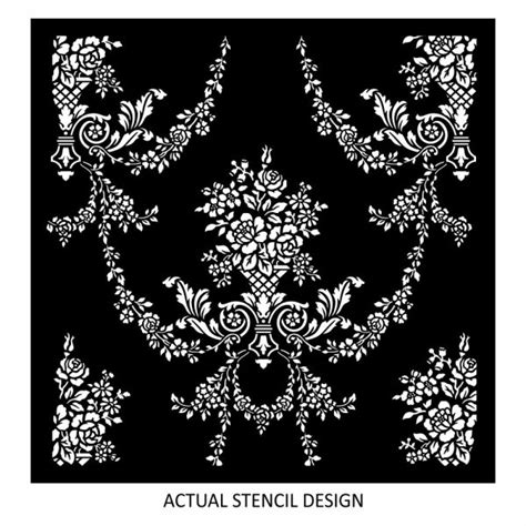 Rose Damask Wallpaper Stencil - Stencil Boutique