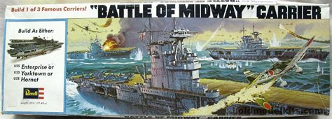 Revell 1/490 Battle of Midway Aircraft Carrier CV6 USS Enterprise / CV5 USS Yorktown / CV8 USS ...