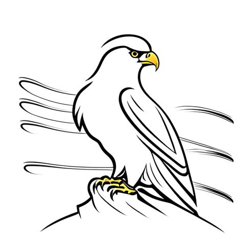 Premium AI Image | A black and white illustration featuring an adorable eagle