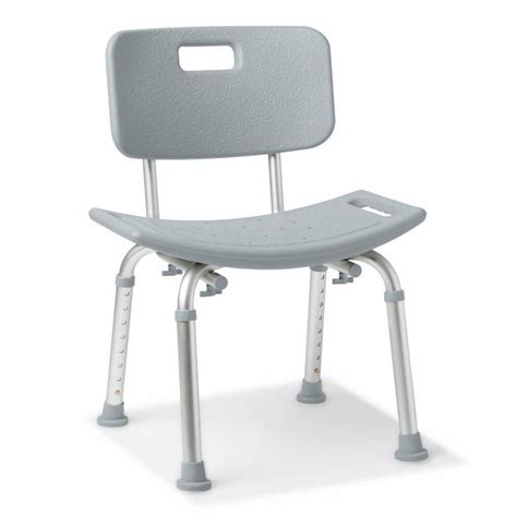 Medline Bath Bench Shower Chair with Back, Supports up to 250 lbs, Gray - Walmart.com - Walmart.com