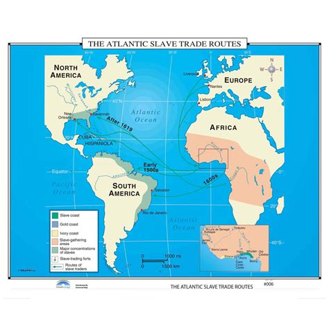 The Atlantic Slave Trade Routes Map » Shop US & World History Maps