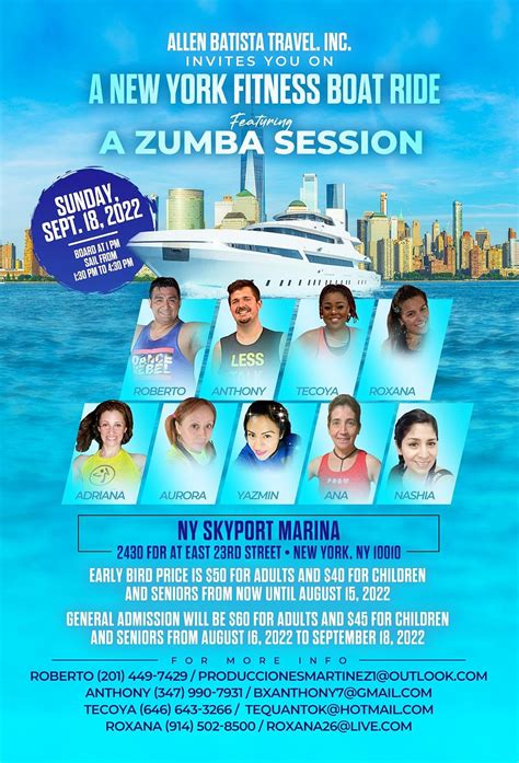 NY Fitness Boat Ride featuring Zumba Session, NY Skyport Marina, New York, 18 September 2022