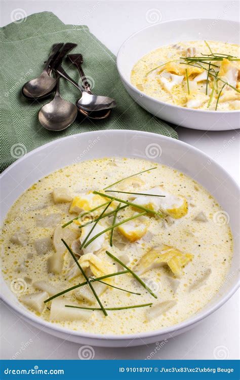 Cullen Skink Scottish Potato and Fish Soup Stock Image - Image of ...