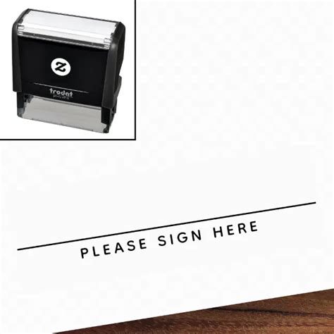 Please sign signature here request self-inking stamp | Zazzle