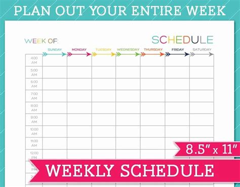 Weekly Schedule Word Template