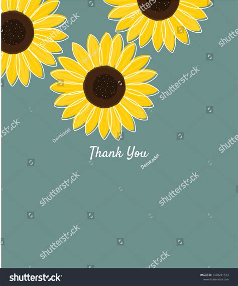 Sunflower Thank You Card Vector Illustration: vector de stock (libre de ...