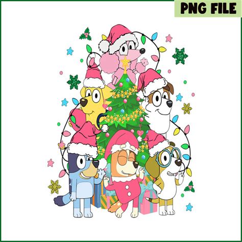 Bluey Christmas Tree PNG, Christmas Day PNG, Bluey And Santa | Inspire ...