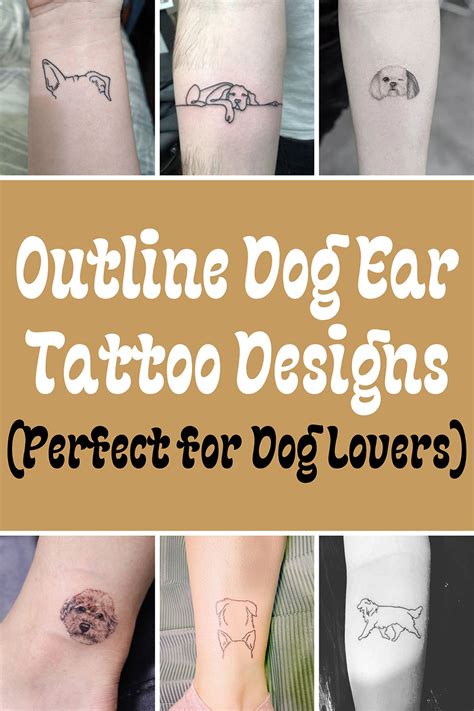 Outline Dog Ear Tattoo Designs For Minimalist Dog Lovers - Tattoo Glee