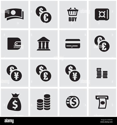 Vector black money icon set Stock Vector Image & Art - Alamy