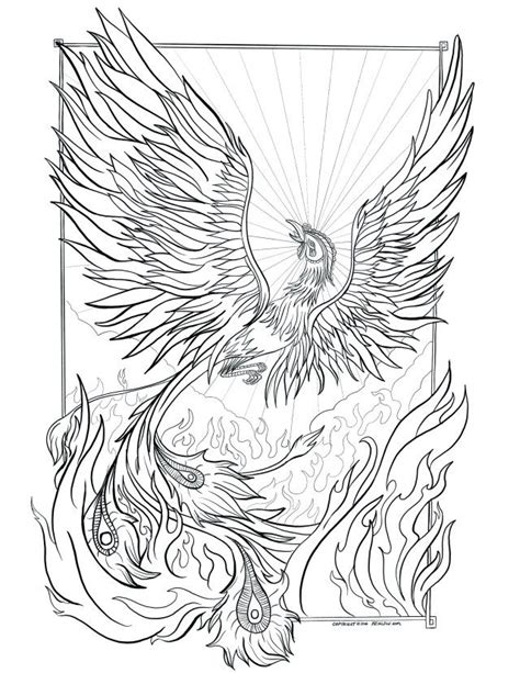 Wonderful Picture of Phoenix Coloring Page - entitlementtrap.com | Abstract coloring pages, Bird ...