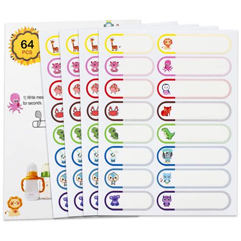 Buy 64pcs Baby Bottle Labels for Daycare, Self-Laminating Waterproof Write-On Name Labels, Child ...