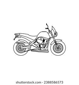 Motorcycle Outline Motorcycle 2 Dimension Bike Stock Vector (Royalty ...