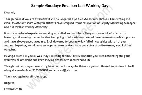 How to Write A Goodbye Email on Last Working Day with Example