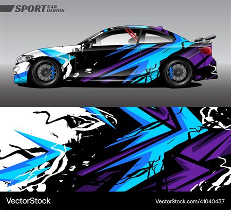 Racing car wrap design with special texture style Vector Image