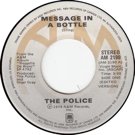 The Police - Message In A Bottle (1979, Vinyl) | Discogs