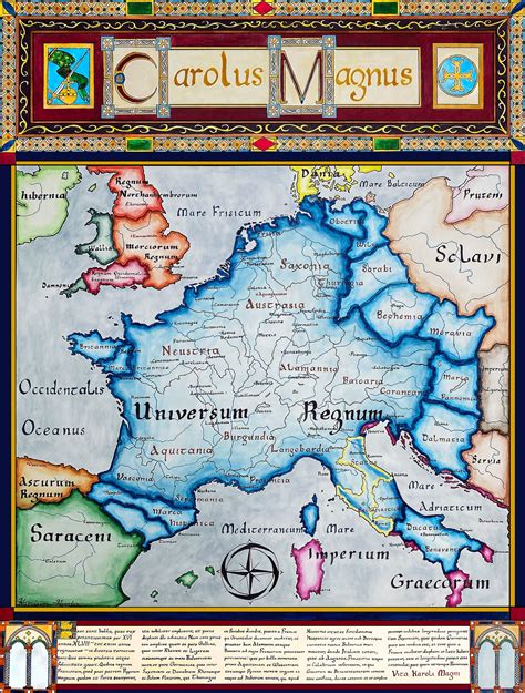 Carolingian Empire Map Charlemagne Map - Etsy