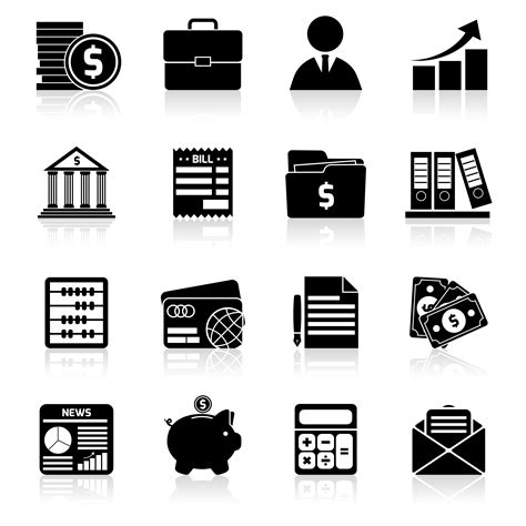 Accounting icons set black 444328 Vector Art at Vecteezy