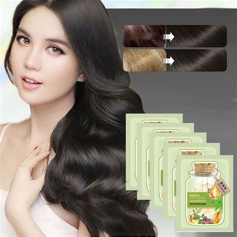 Adpan on Sale! Curly Hair Products for Men Green Bag Pure Sky Plant Dye Small Packaging Bubble ...