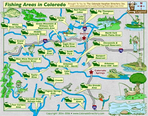 Colorado Fishing Map | Lakes Rivers | CO Vacation Directory