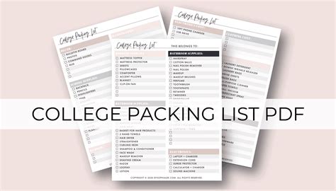 The Best College Packing List For Freshmen | College Packing List PDF - By Sophia Lee