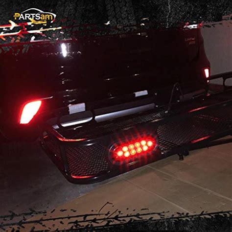 Partsam Red Cargo Carrier Hitch Rack Lights Kit, 2Pcs 6 Inch 10 LED Oval Waterproof Tail Lights ...