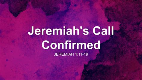 Jeremiah's Call Confirmed Sermon by Sermon Research Assistant, Jeremiah ...