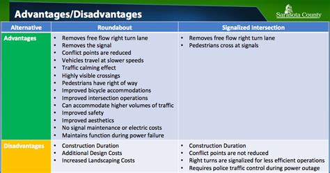 Advantages and disadvantages of roundabout and signalized intersection ...