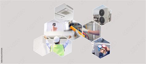 air conditioner system service , maintain . Stock Photo | Adobe Stock