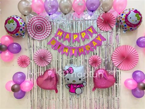 Hello Kitty Birthday Theme Decoration For Girls At Home