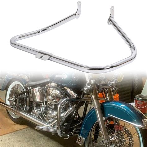 ECOTRIC Chrome Engine Guard Highway Crash Bar Compatible With 2000-2017 Harley Heritage Softail ...