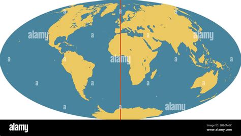 World Map with Prime Meridian Stock Photo - Alamy