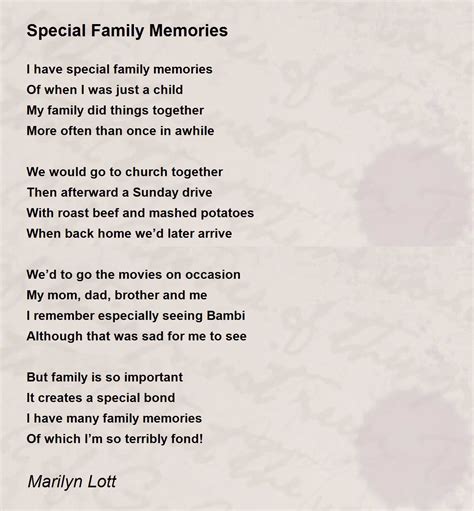 Family Memories Quotes And Poems