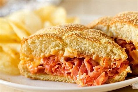 Chipped Ham BBQ Sandwiches - Brown Eyed Baker