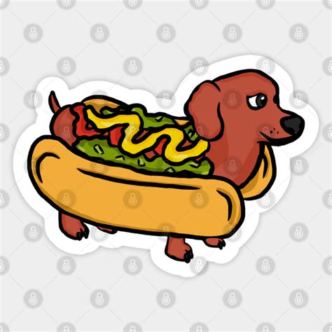 Dachshund in Hot Dog Costume - Dachshund - Sticker | TeePublic